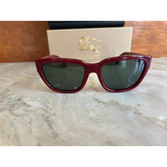 Burberry Burgundy Square Sunglasses - Picture 1 of 8